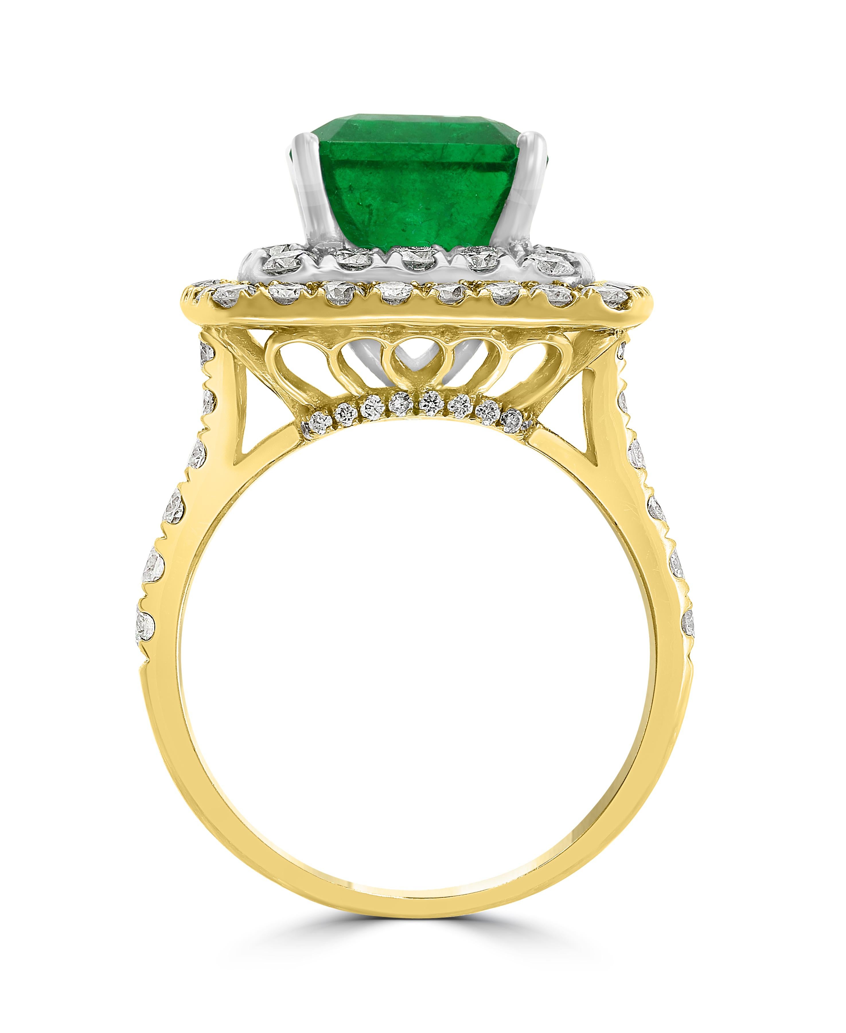 4.5 carat emerald cut diamond ring