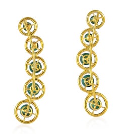 4.5 Carat Emerald Diamond Ear Climbers