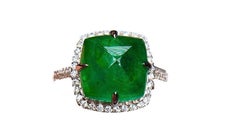 4.5 Carat Emerald Diamond Ring 18 Karat White Gold