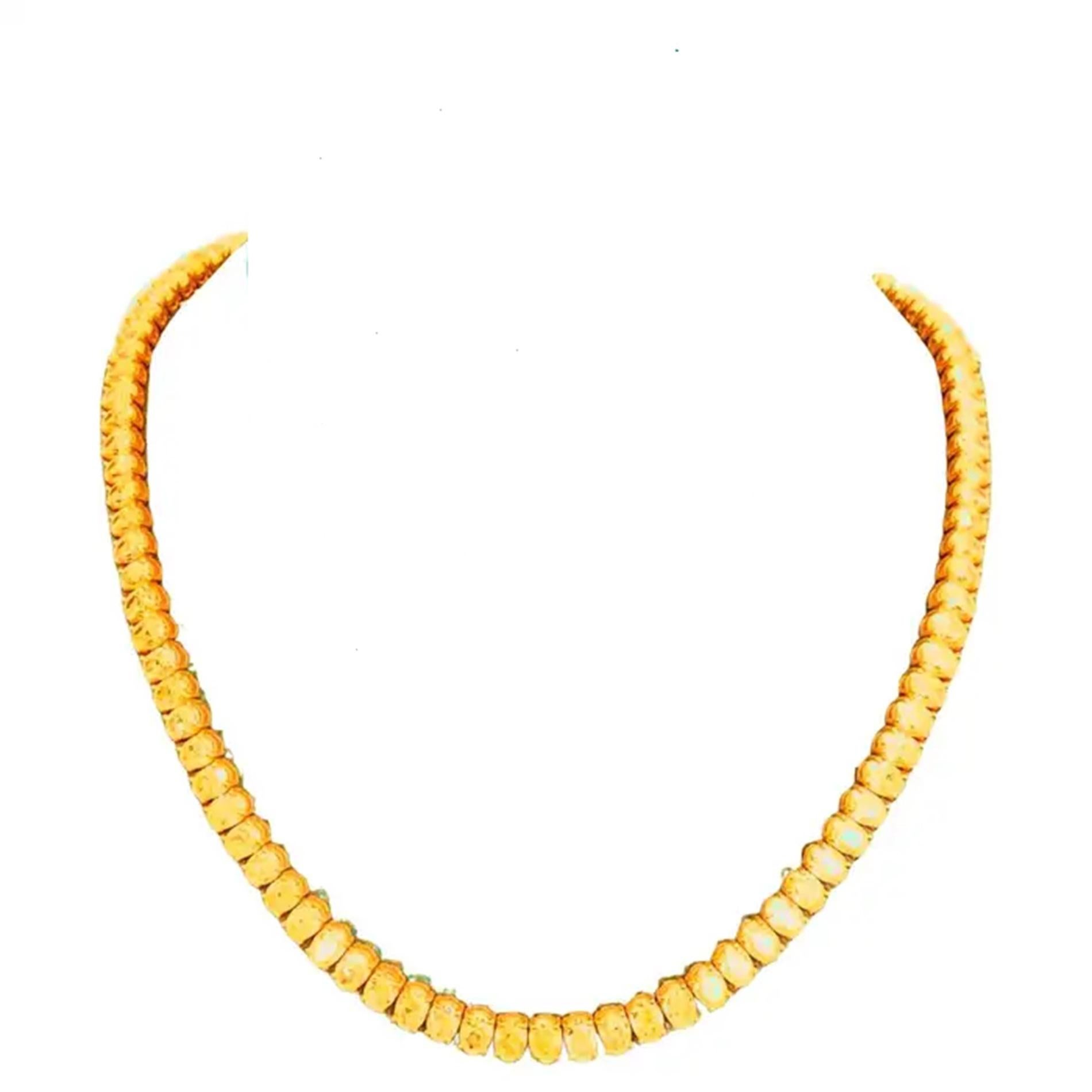 Collar Riviera Diamante Amarillo Fantasía 45 Quilates Moderno en venta