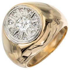.45 Carat Old European Diamond Two Tone Gold Men's Art Deco Ring
