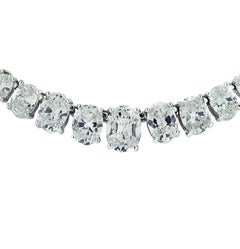 Collier rivière de diamants ovales 45 carats