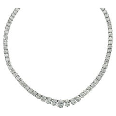 45 Carat Oval Diamond Riviere Necklace