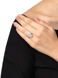 4.5 Carat Pear Statement Brilliant White / D color SI 14K White Gold Quiet Power