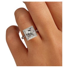 4.5 Carat Princess Statement  Modern Nobility Modern Classic Diamond Ring