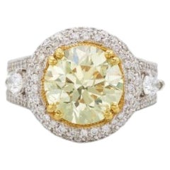 4.5 Carat Round Brilliant Statement Brilliant White VS  Diamond Ring