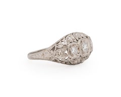 .45 Carat Total Weight Art Deco Diamond Platinum Engagement Ring