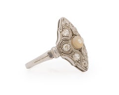 .45 Carat Total Weight Art Deco Diamond Platinum Engagement Ring