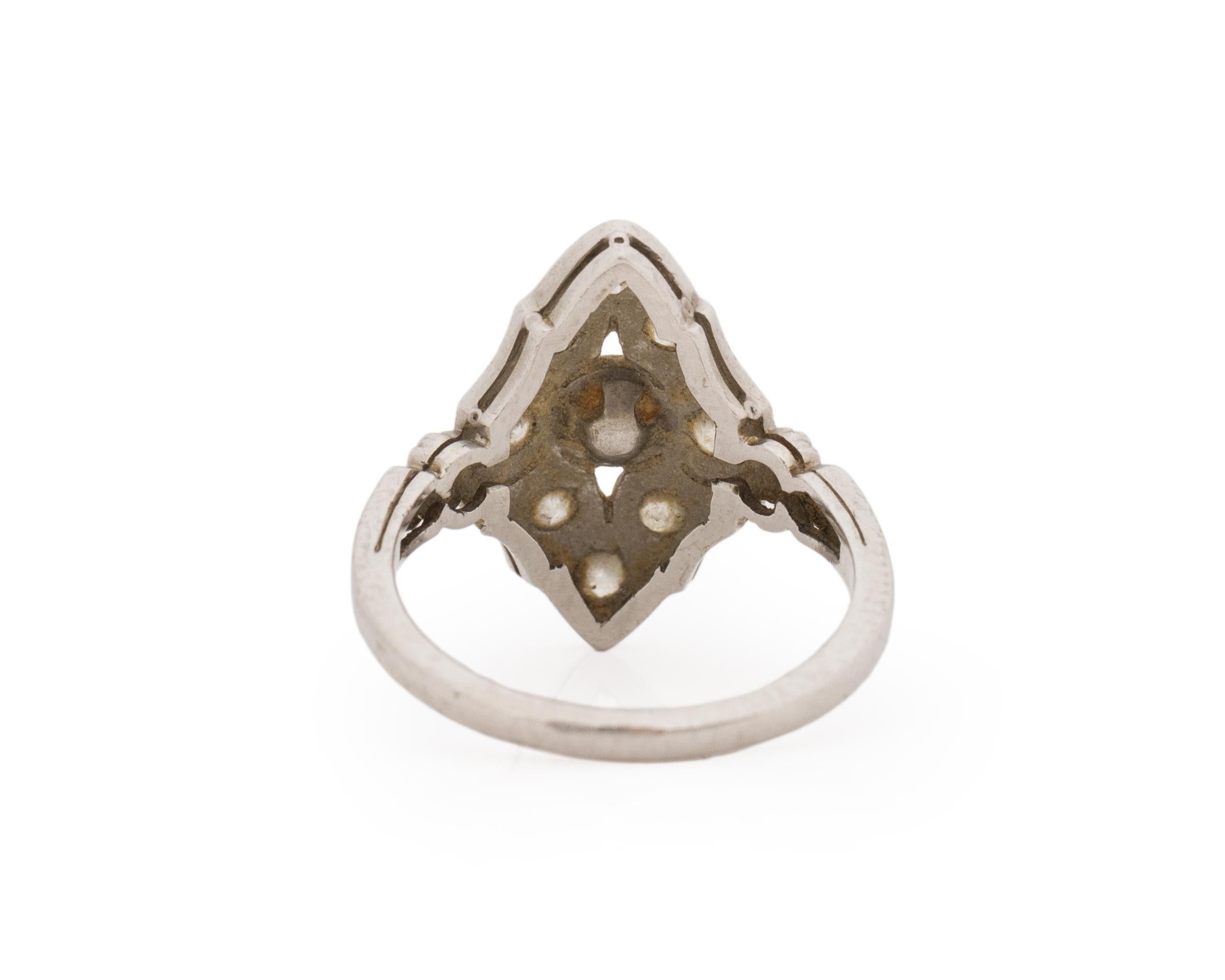 .45 Carat Total Weight Art Deco Diamond Platinum Engagement Ring In Good Condition For Sale In Atlanta, GA