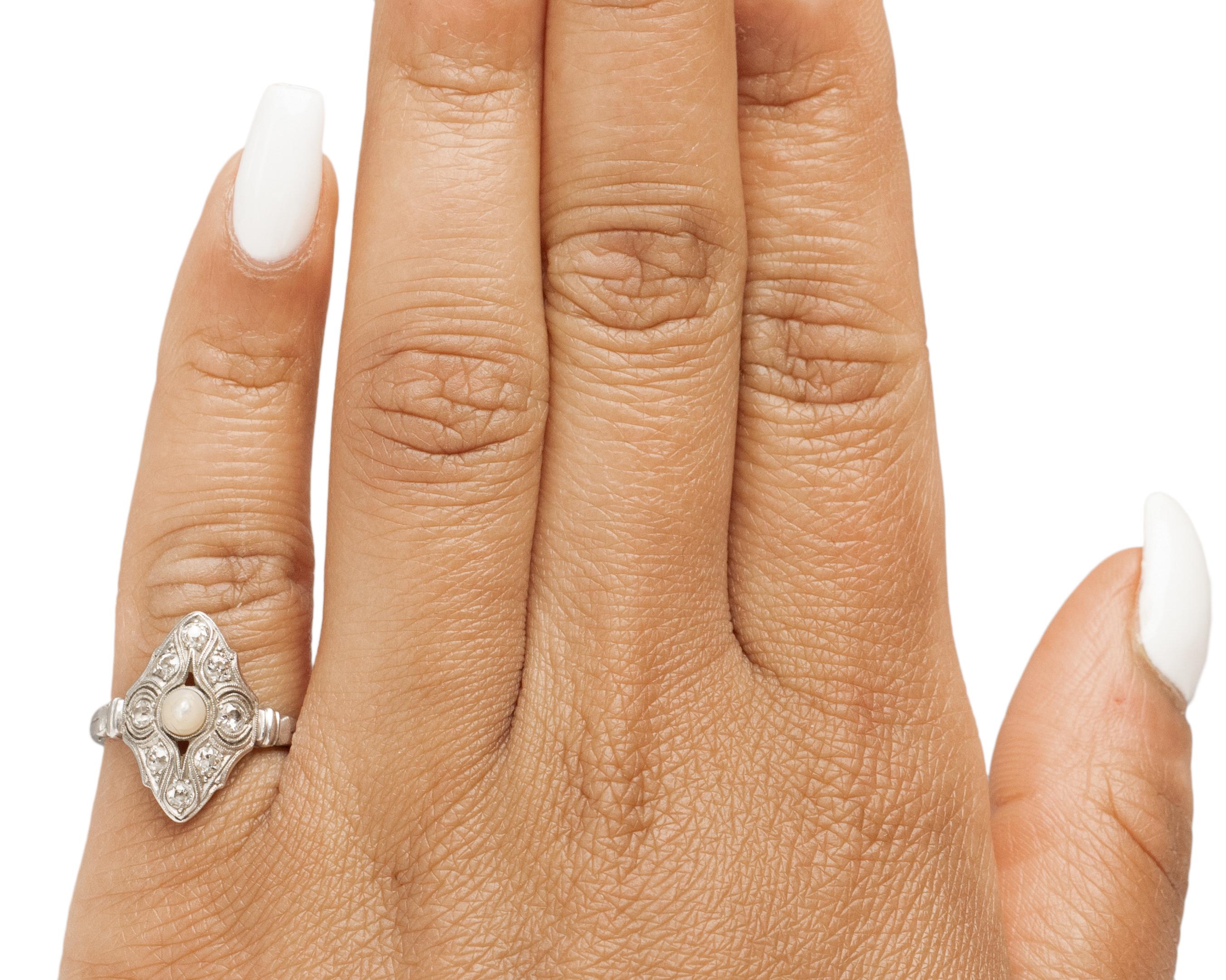 Women's .45 Carat Total Weight Art Deco Diamond Platinum Engagement Ring For Sale
