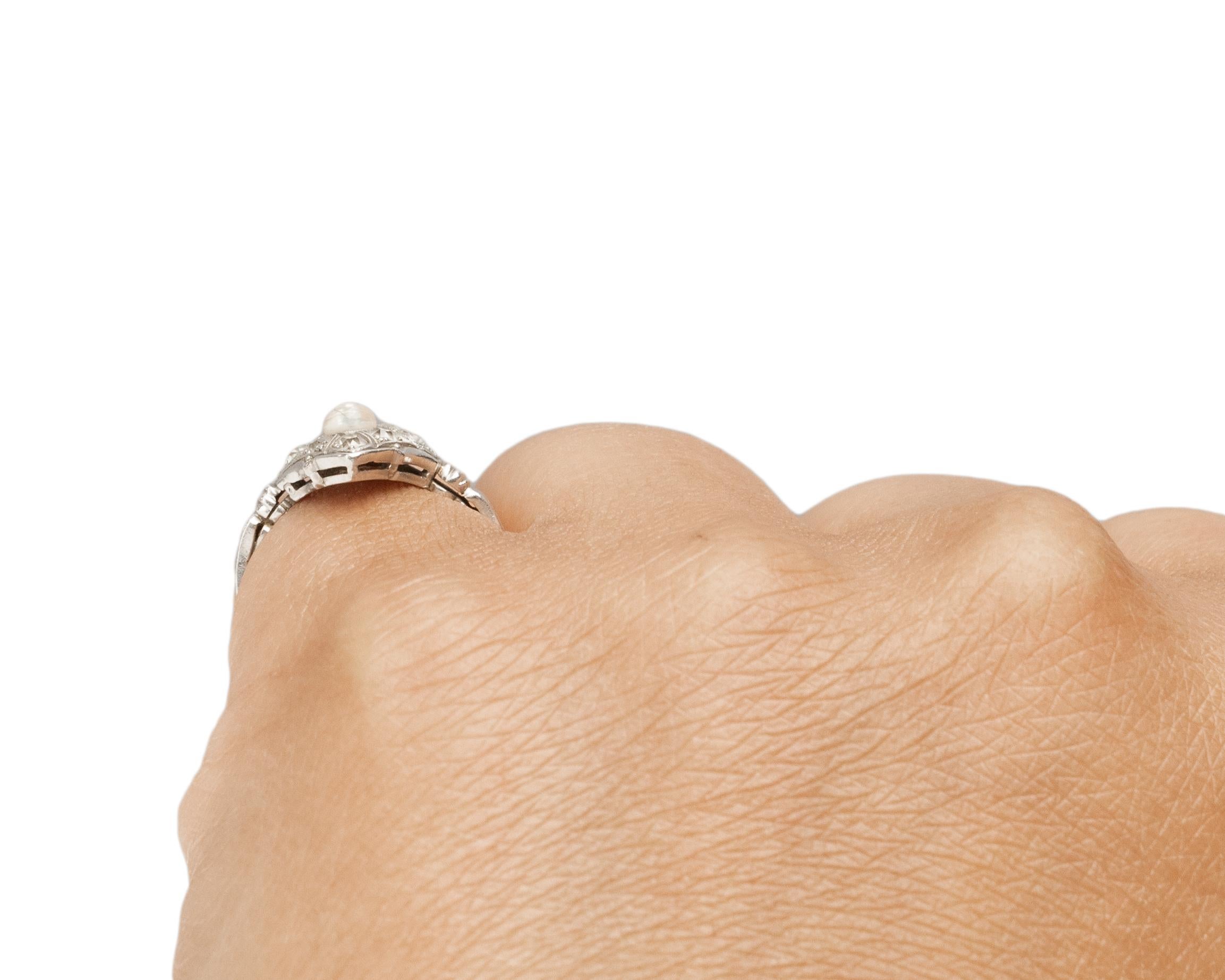 .45 Carat Total Weight Art Deco Diamond Platinum Engagement Ring For Sale 2