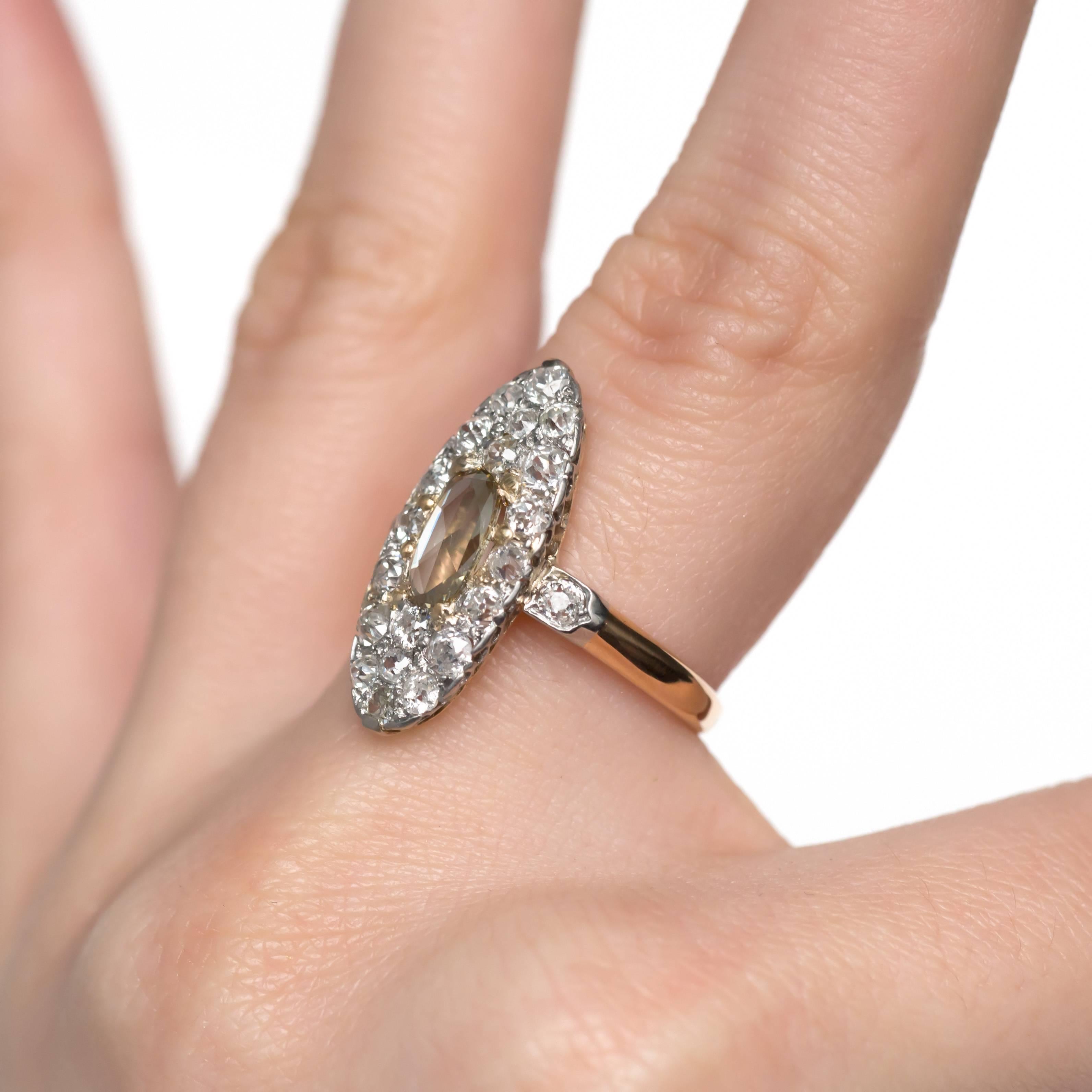 Women's or Men's .45 Carat, Diamond Yellow Gold Engagement Ring
