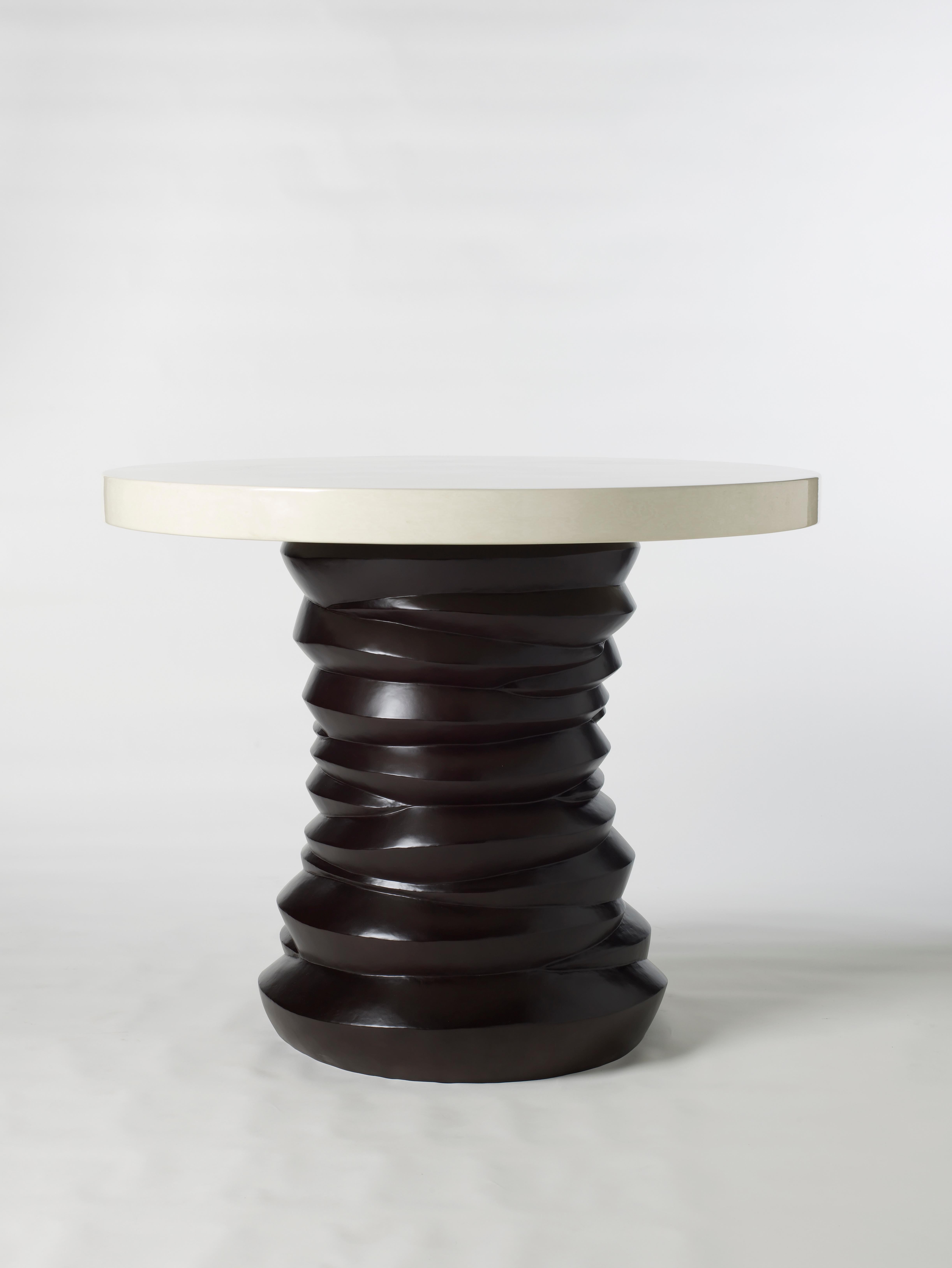 Contemporary Cream Lacquer Entry Table Top by Robert Kuo, Limited Edition For Sale