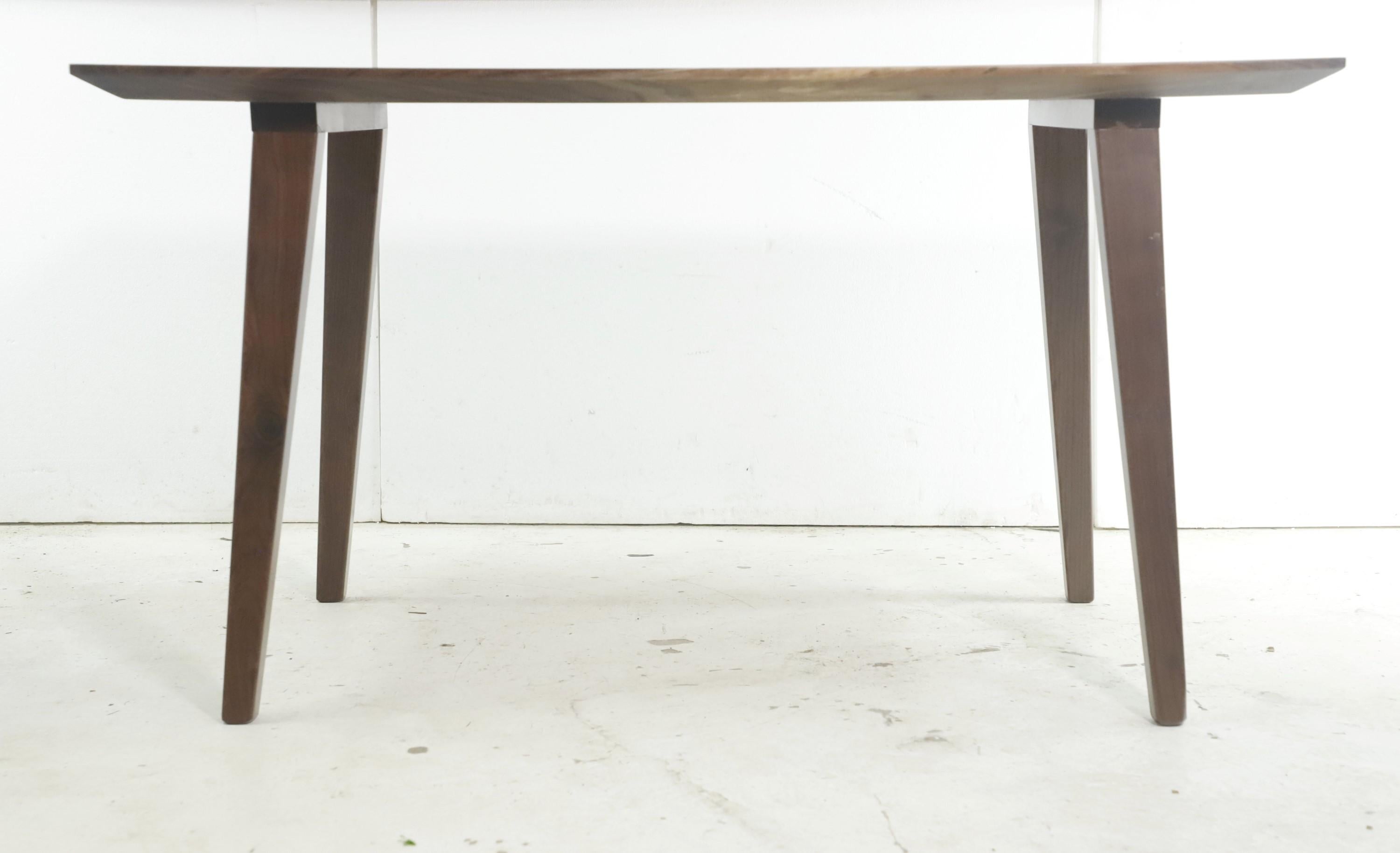 4.5 ft Solid Walnut Resin Detailed Tapered Leg Dining Table 1