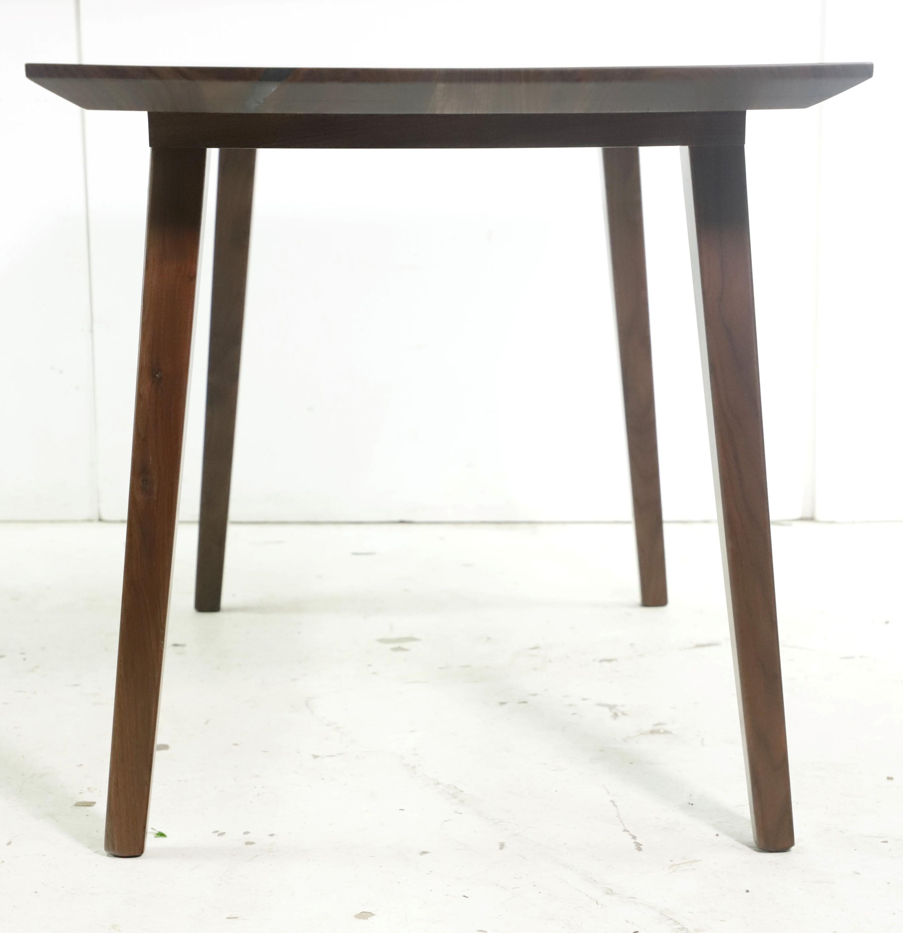 4.5 ft Solid Walnut Resin Detailed Tapered Leg Dining Table 4