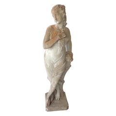 56" Vintage Cast Stone Neoclassical Garden Statue