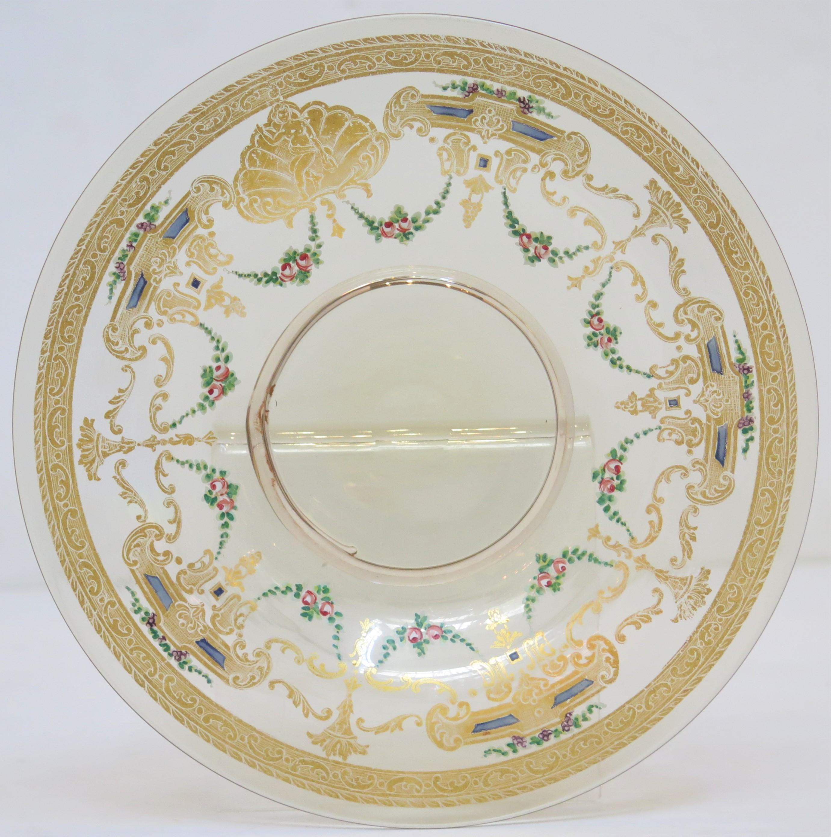 45 Stielgläser aus venezianischem Murano-Glas mit vergoldetem und handbemaltem Dekor (Handbemalt) im Angebot