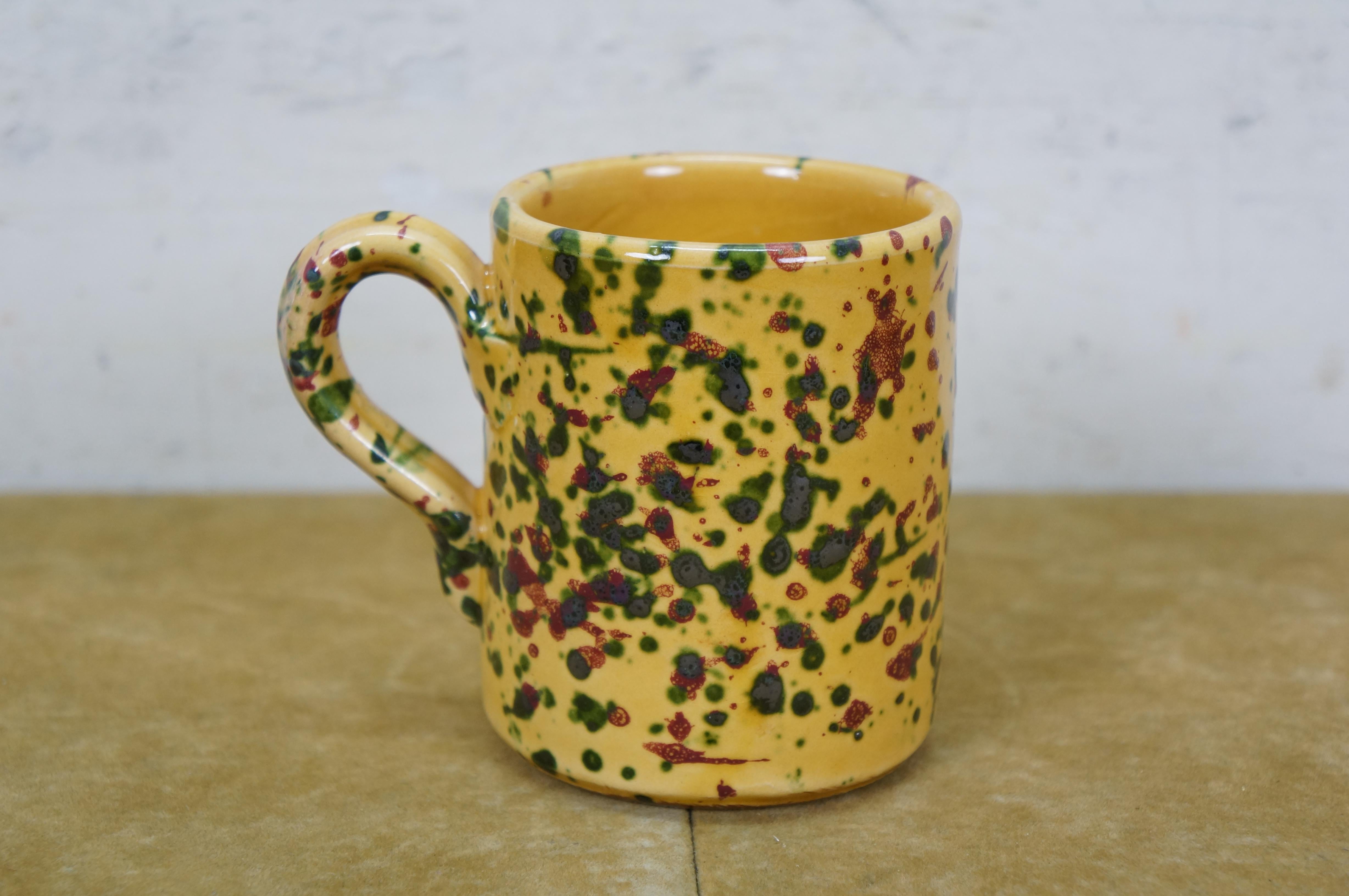 45 St. Italienisch Horchow Gelb Speckle Keramik Teller Tassen China im Angebot 5