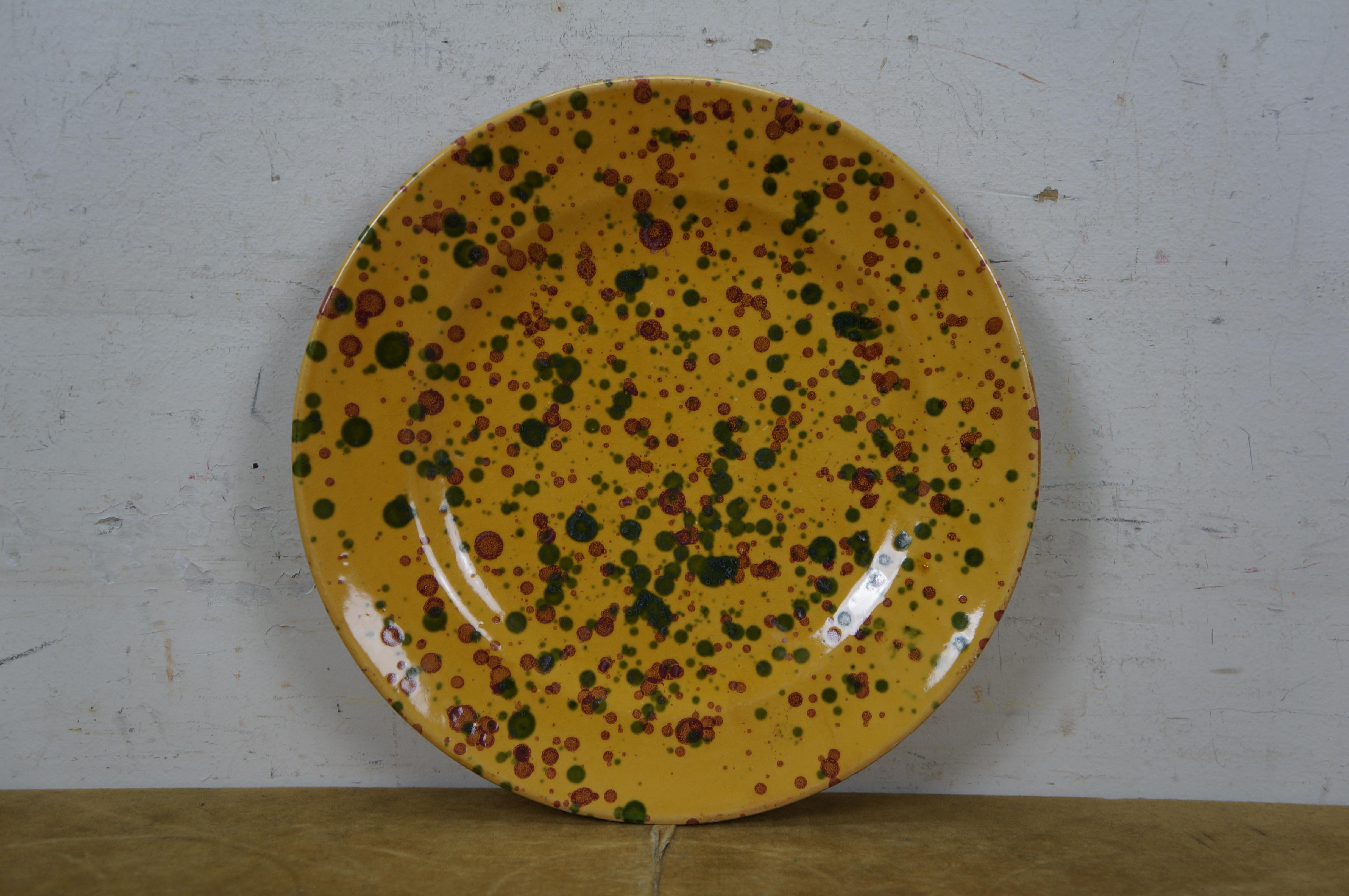 45 St. Italienisch Horchow Gelb Speckle Keramik Teller Tassen China im Angebot 1