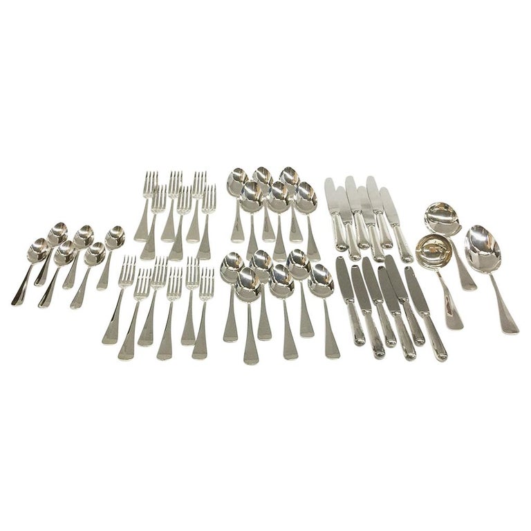 45Pieces Dutch Silver Cutlery from the Designer Gerritsen, n.v. M.J