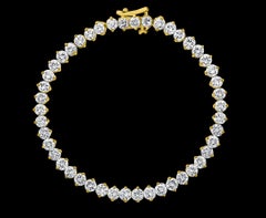 45 Round Diamond 25 Pointer Each Tennis Bracelet in 18 Karat Gold 11.25 Carat