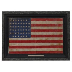 Antique 45-Star American Flag Printed on Muslin, 1896-1907