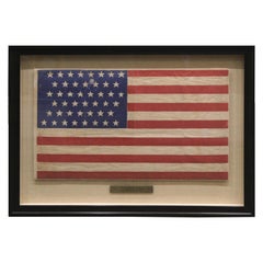 Antique 45-Star American Flag Printed on Polished Cotton