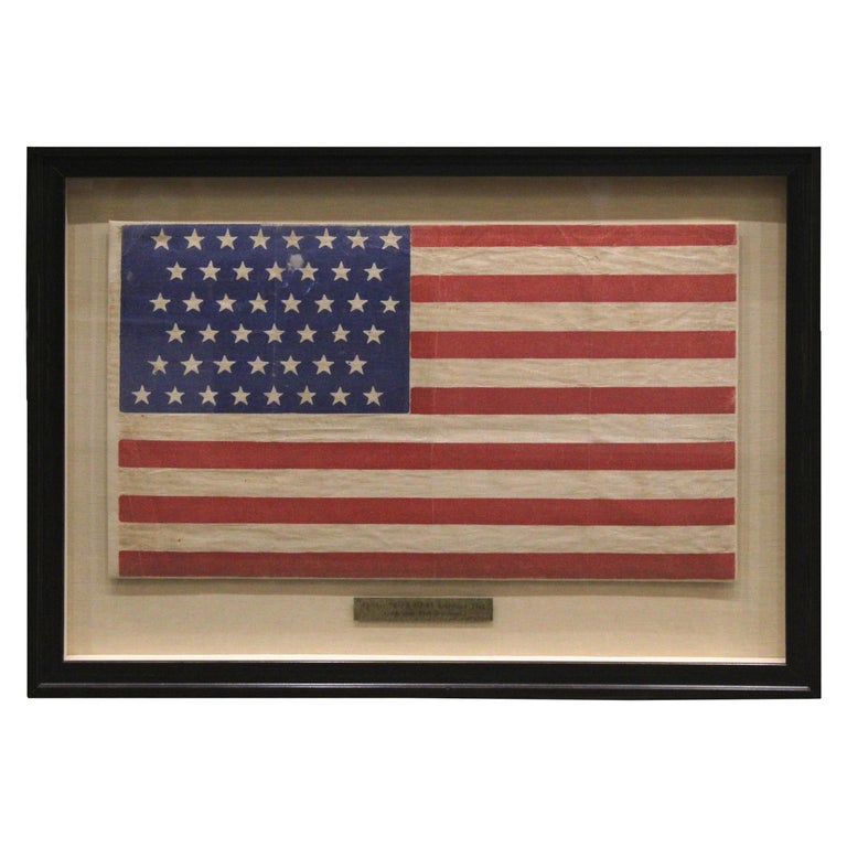 45-Star American Flag Printed on Polished Cotton For Sale