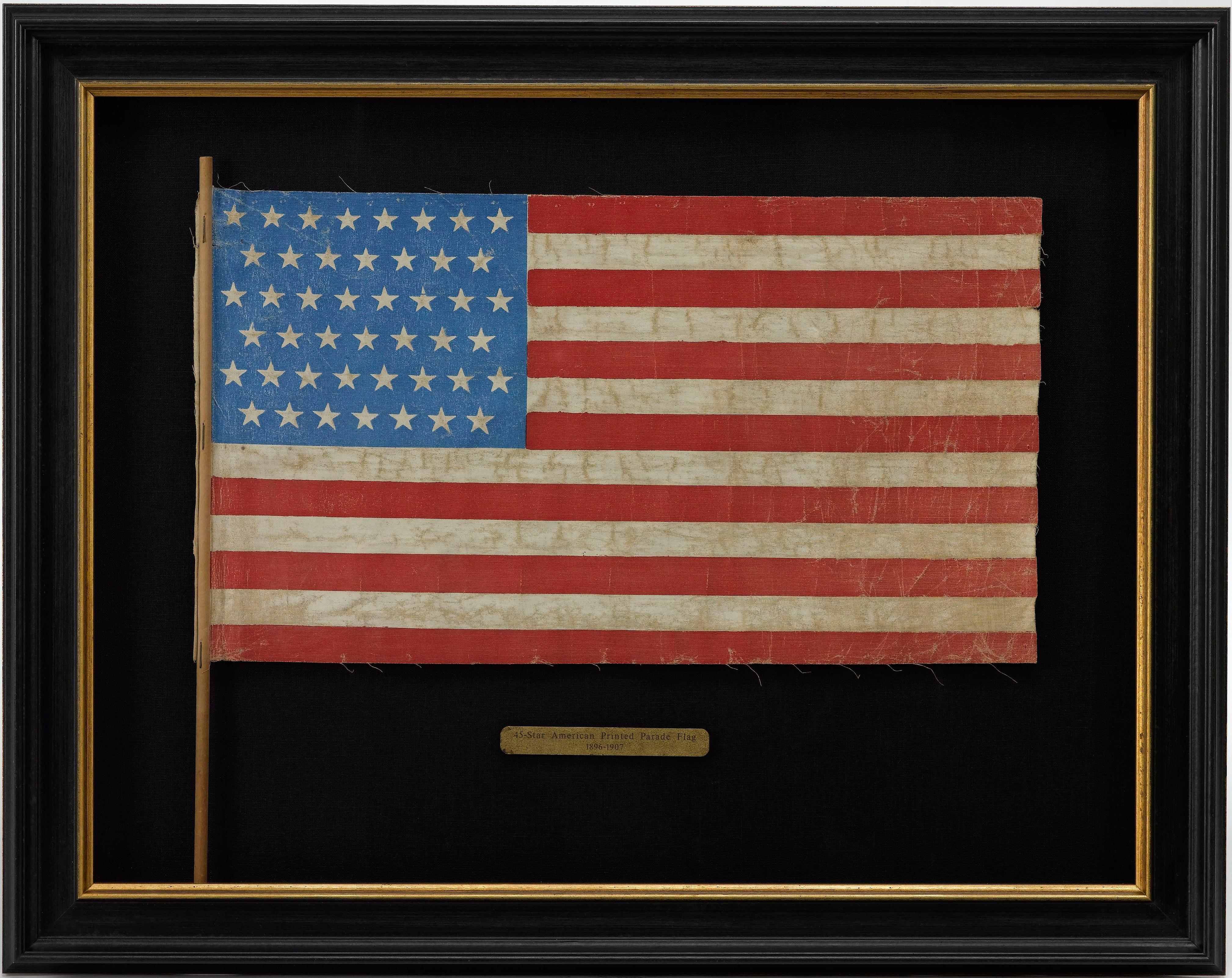 45-Star American Printed Parade Flag, 1896-1907 In Good Condition In Colorado Springs, CO