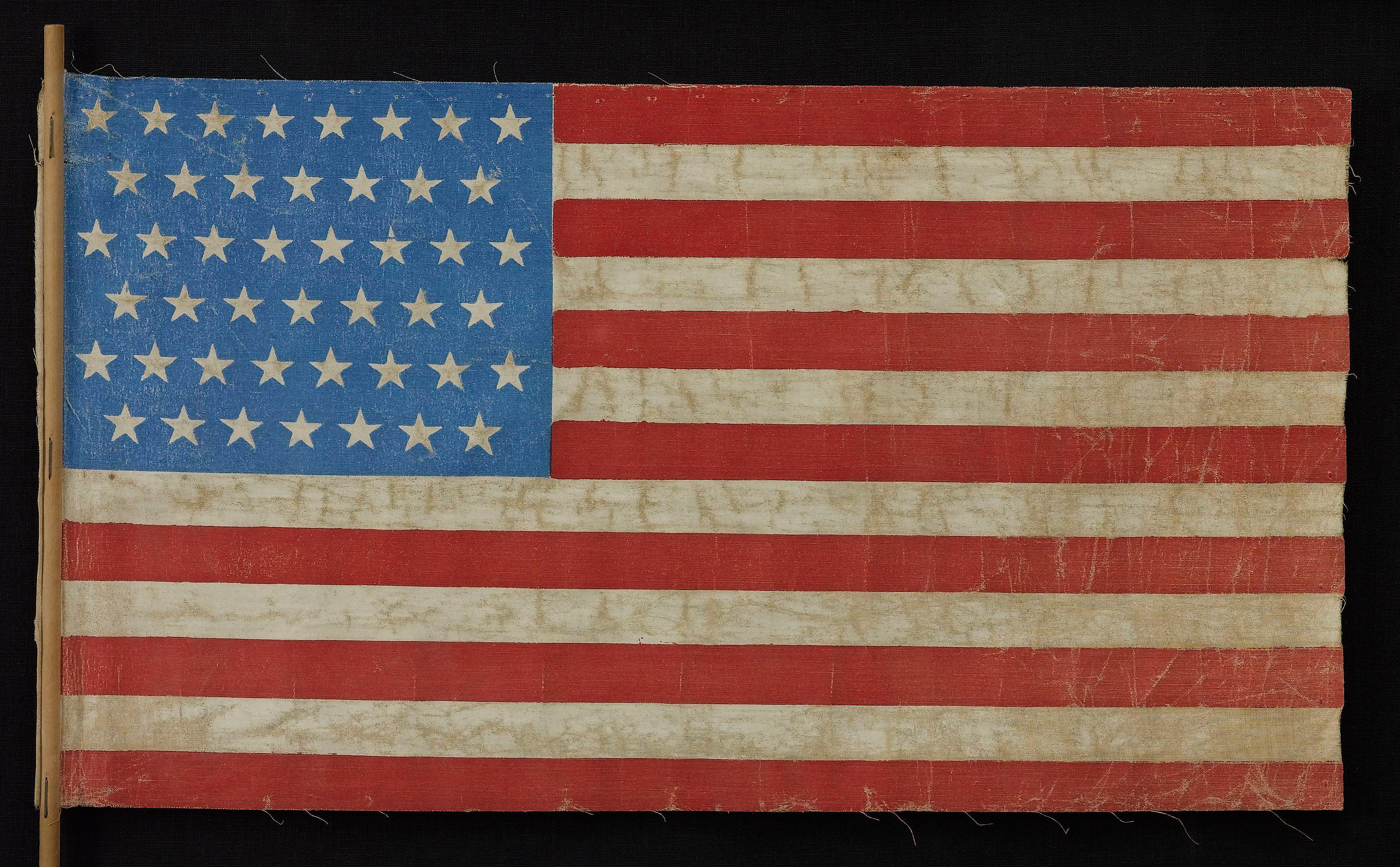 Early 20th Century 45-Star American Printed Parade Flag, 1896-1907