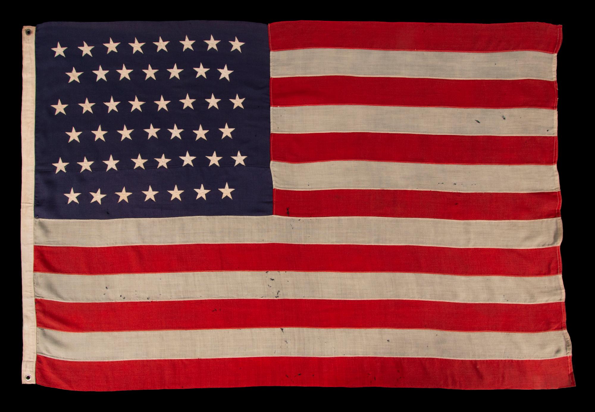 19th Century 45 Star Antique American Flag, CA 1896-1908-Utah Statehood