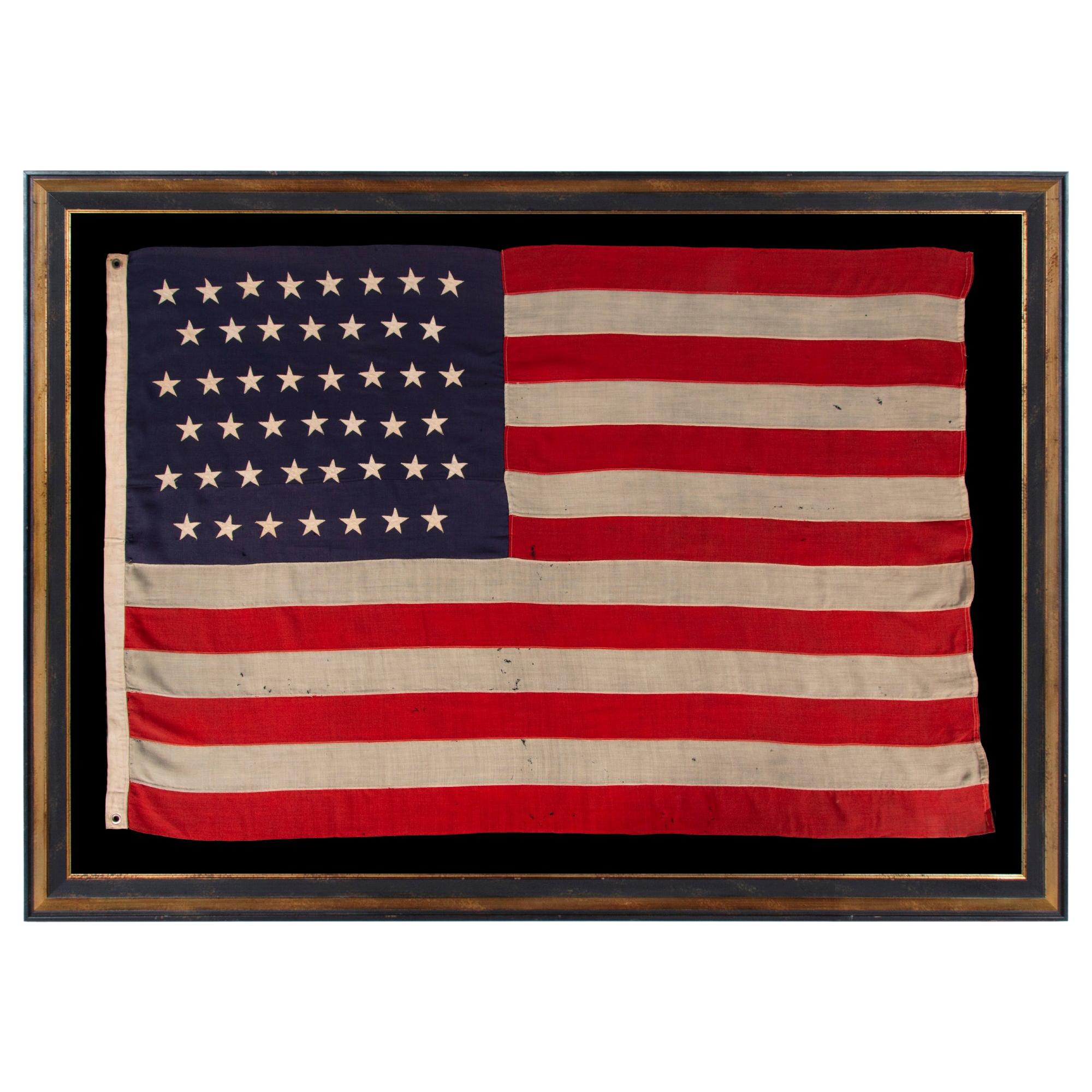 45 Star Antique American Flag, CA 1896-1908-Utah Statehood