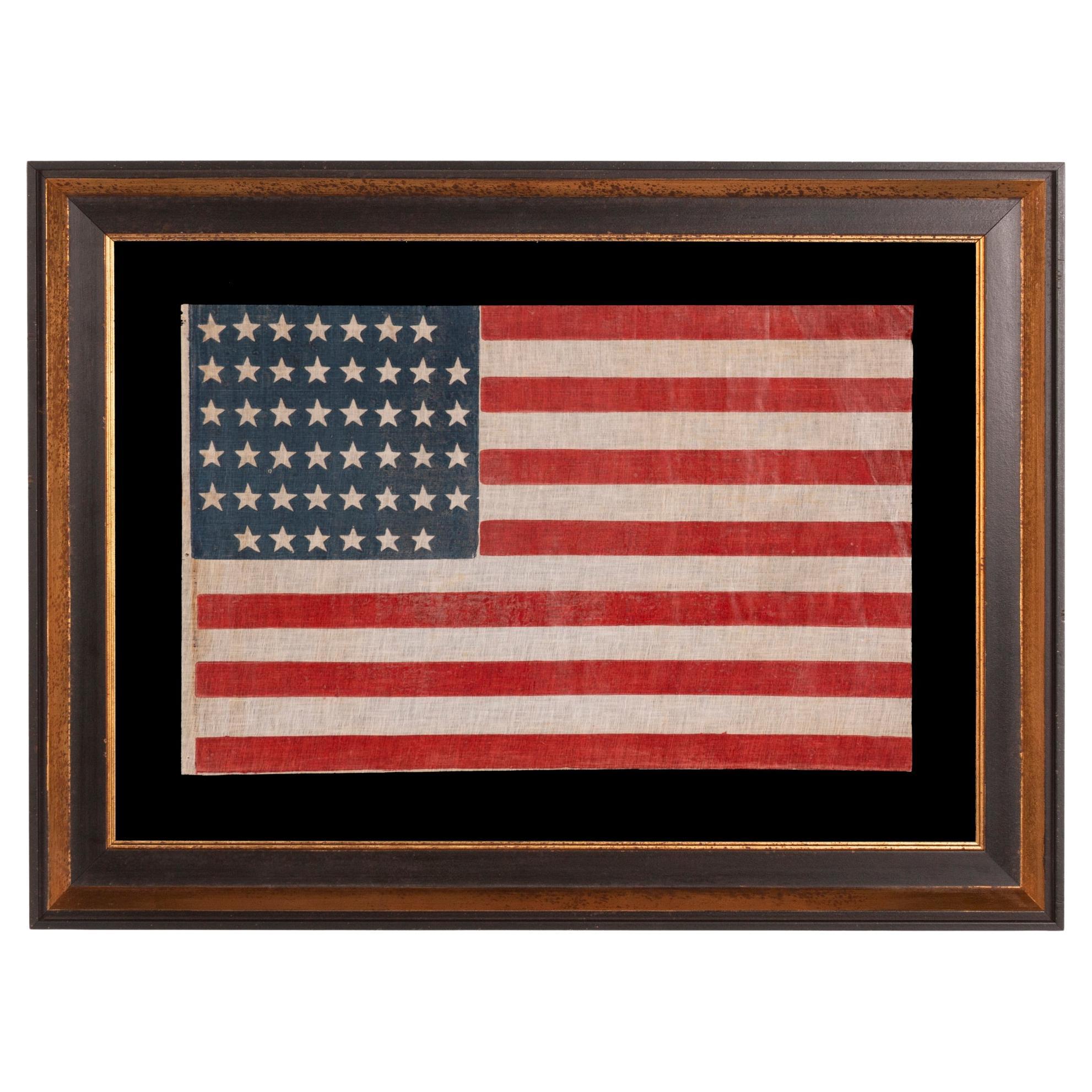 45 Star Antique American Flag, Utah Statehood, Ca 1896-1908 For Sale