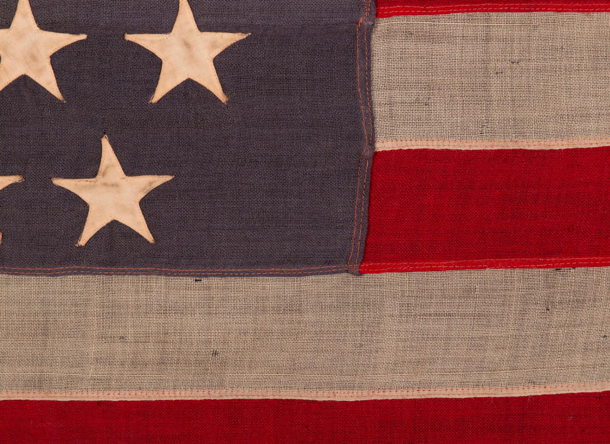 Late 19th Century 45 Star Antique American Flag, with Staggered Rows, Utah Statehood, ca 1890-1896