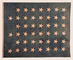 45 Star Antique American Naval Jack, ca 1896-1908