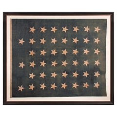 45 Star Antique American Naval Jack, ca 1896-1908