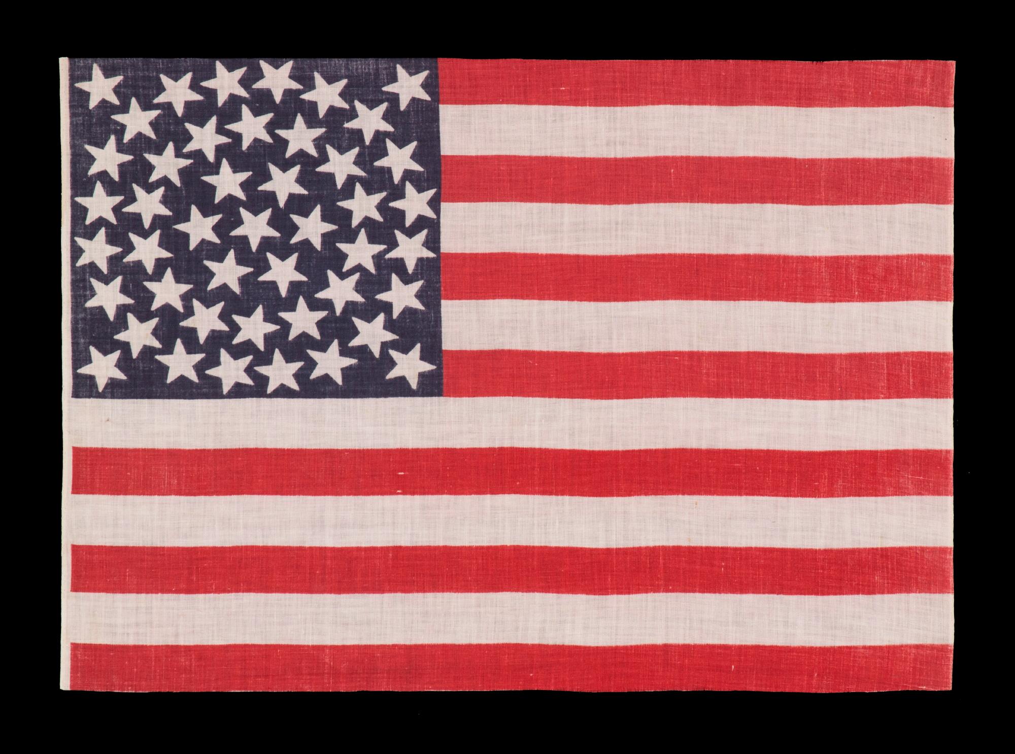 Bandera de desfile americana antigua de 45 estrellas, del estado de Utah, hacia 1896-1908 en Bueno estado para la venta en York County, PA