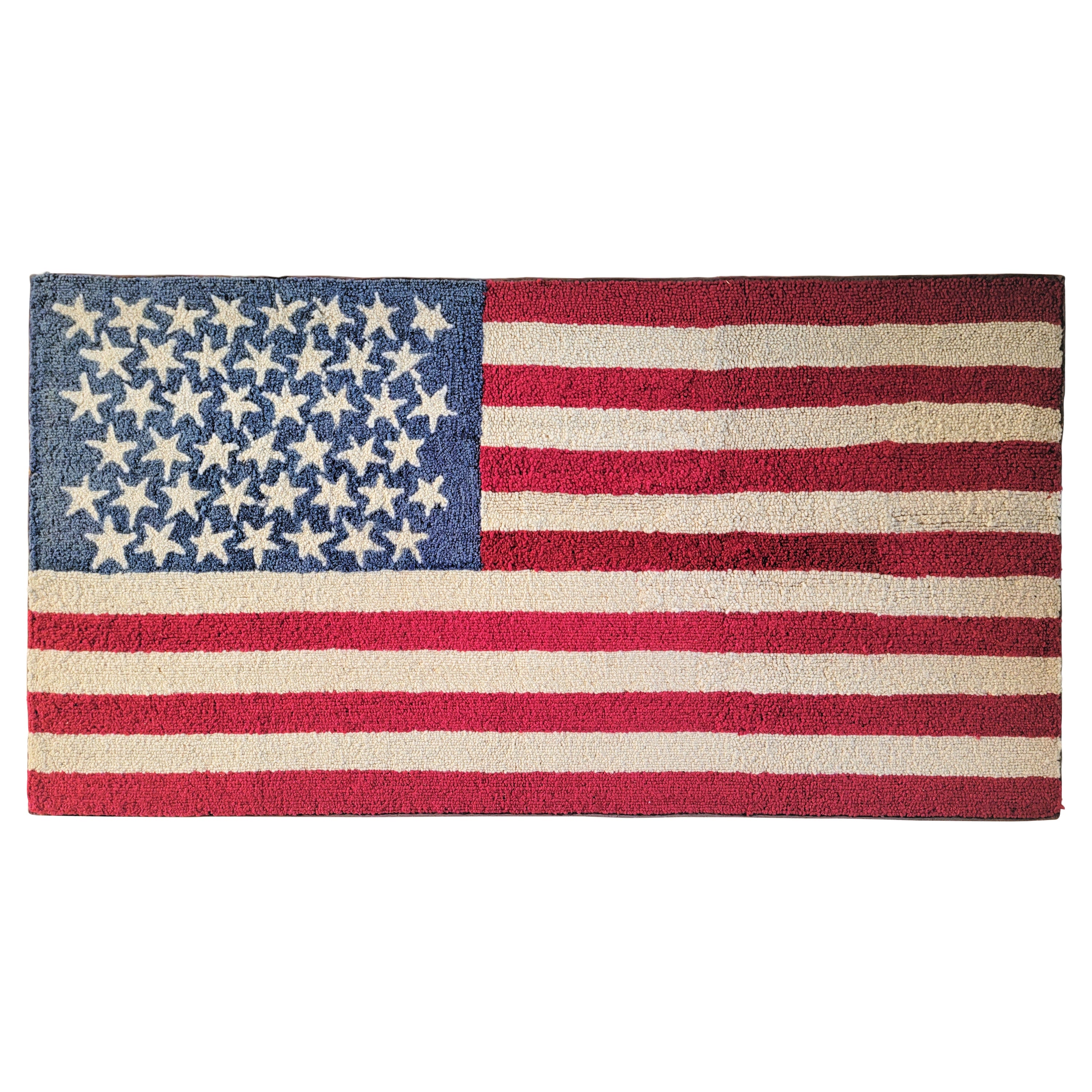 45 Star Mounted Crochet Hooked Rug, Large
