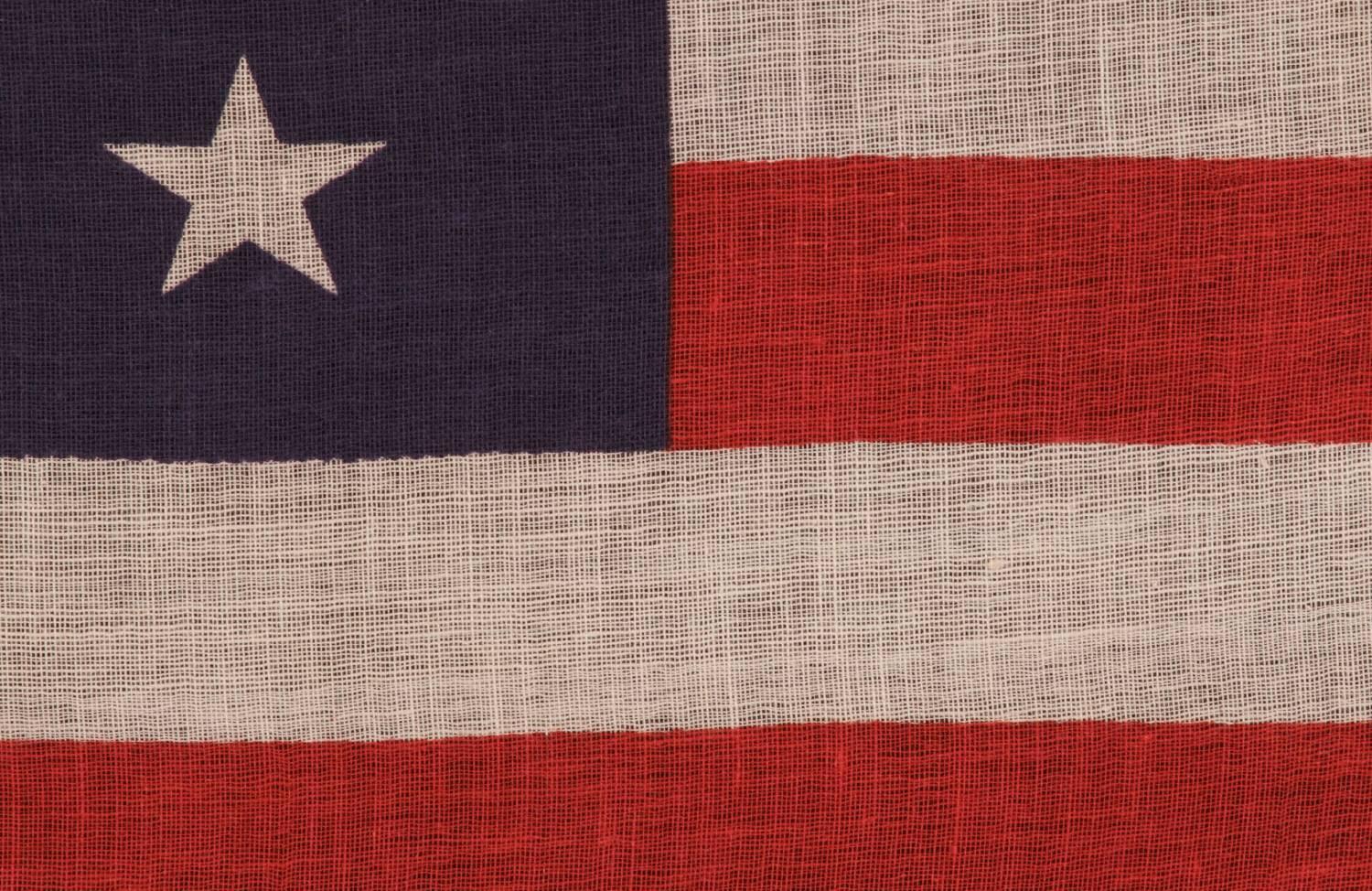 Late 19th Century 45 Stars in Staggered Rows on an Antique American Parade Flag