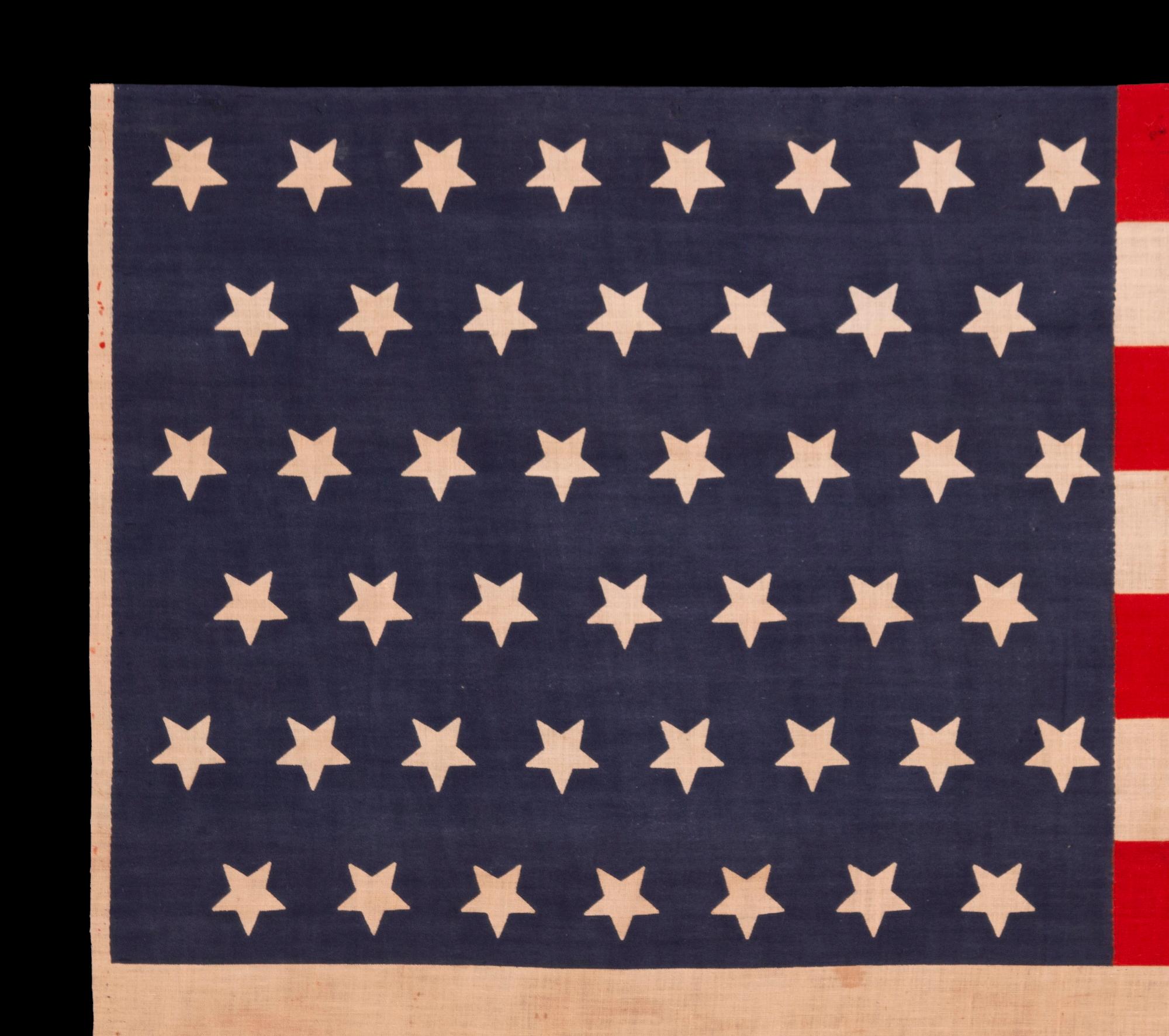 45 Upside-Down Star on An Antique American Flag, Utah State, ca 1896-1908 In Good Condition For Sale In York County, PA