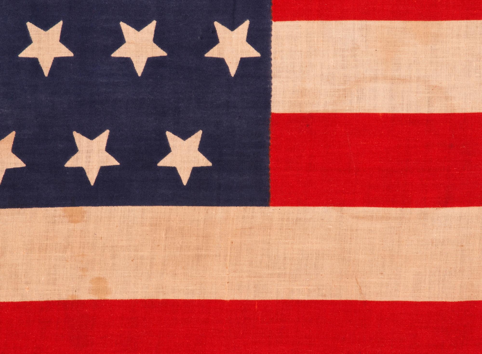 19th Century 45 Upside-Down Star on An Antique American Flag, Utah State, ca 1896-1908 For Sale