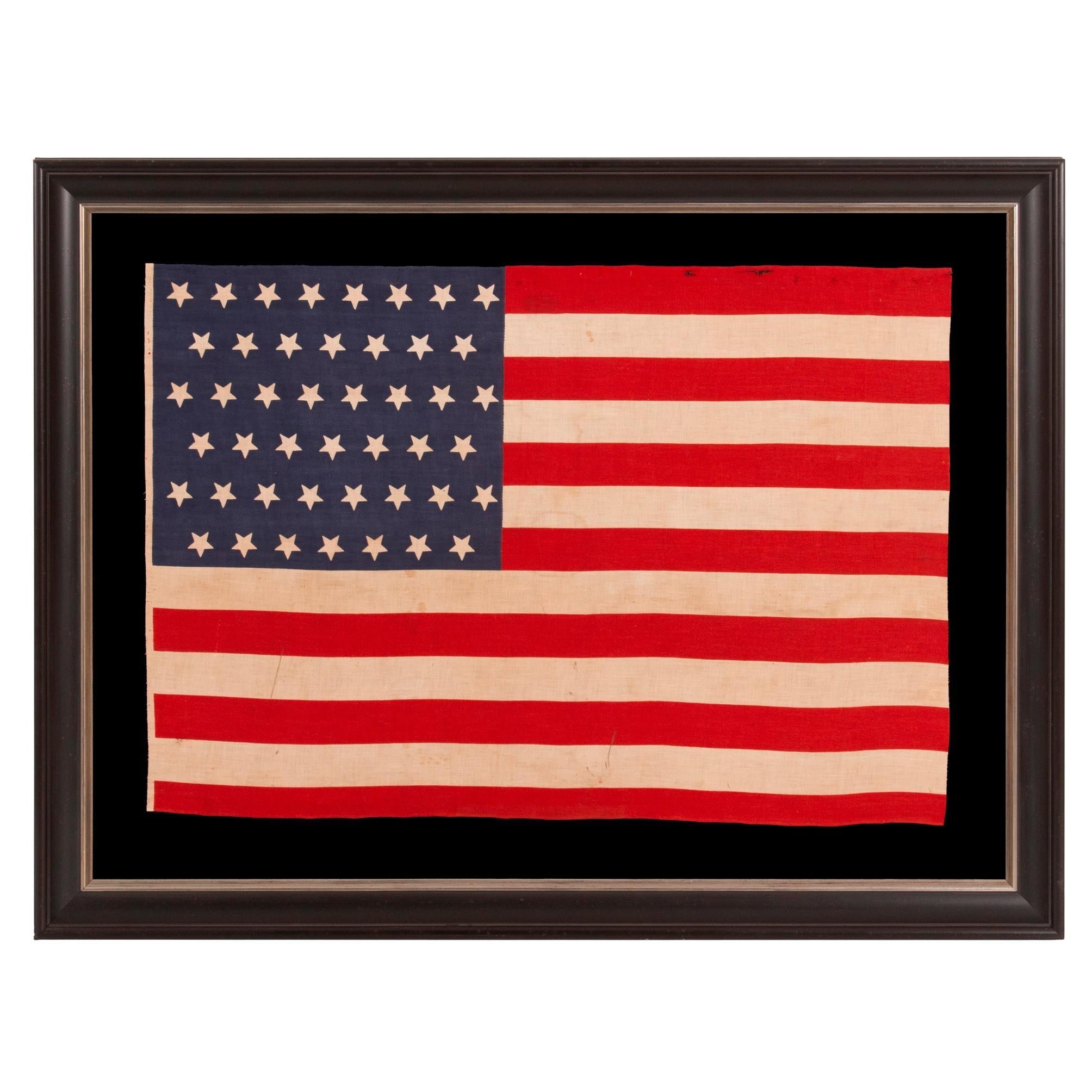 45 Upside-Down Star on An Antique American Flag, Utah State, ca 1896-1908