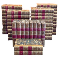 Colección de 45 volúmenes de las Novelas Waverly de Sir Walter Scott, finamente encuadernadas, hacia 1860.