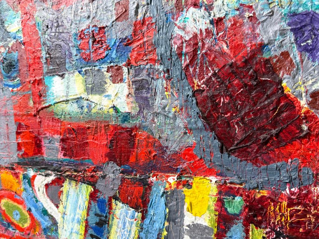 45 x 61 Abstrakte Original Mixed Media Ölgemälde auf Leinwand von Nathan Caplan im Angebot 2