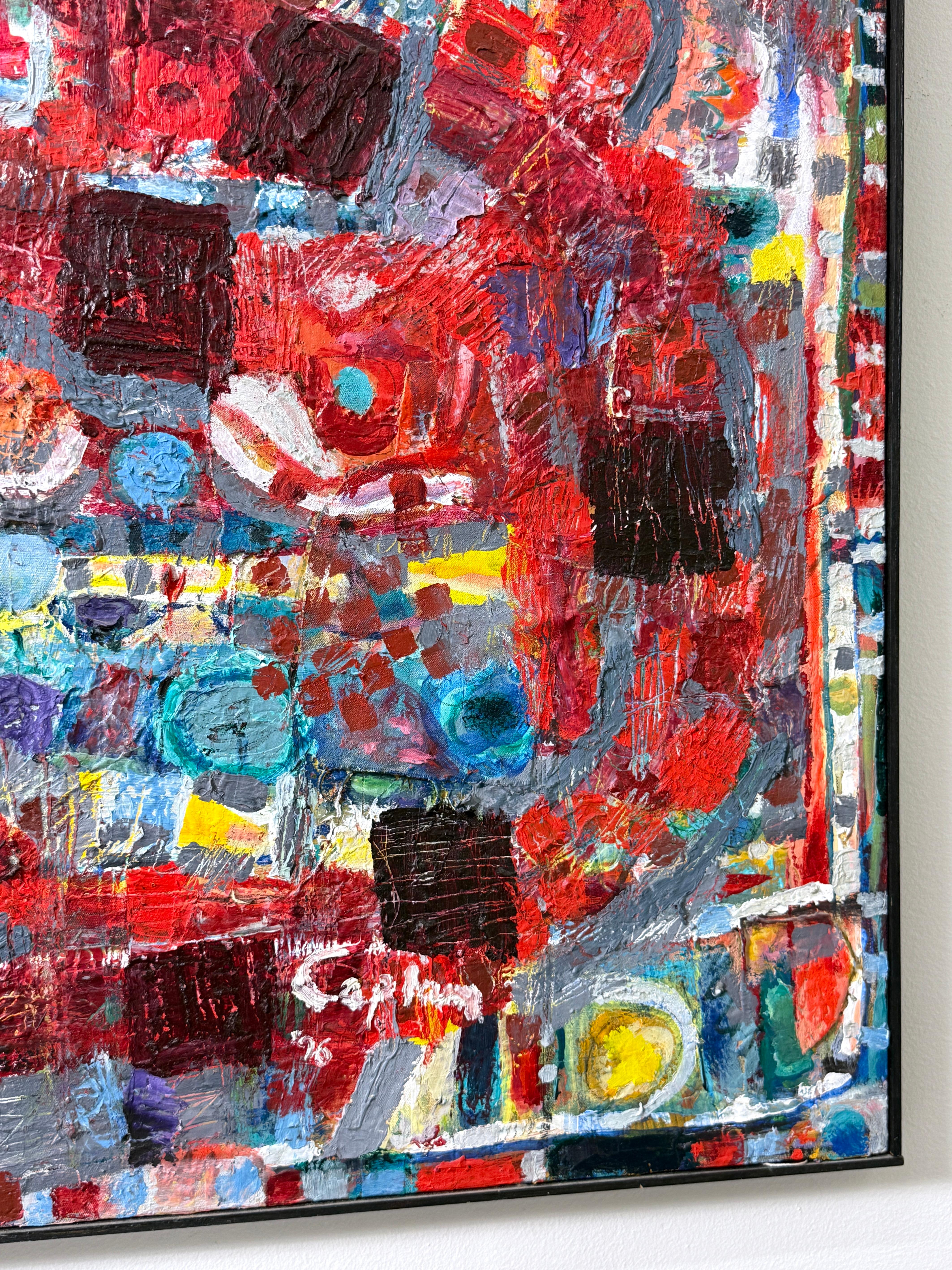 45 x 61 Abstrakte Original Mixed Media Ölgemälde auf Leinwand von Nathan Caplan im Angebot 3