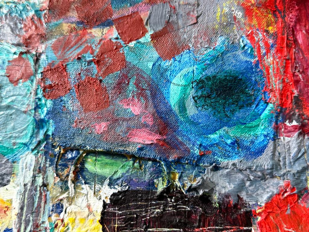 45 x 61 Abstrakte Original Mixed Media Ölgemälde auf Leinwand von Nathan Caplan im Angebot 4