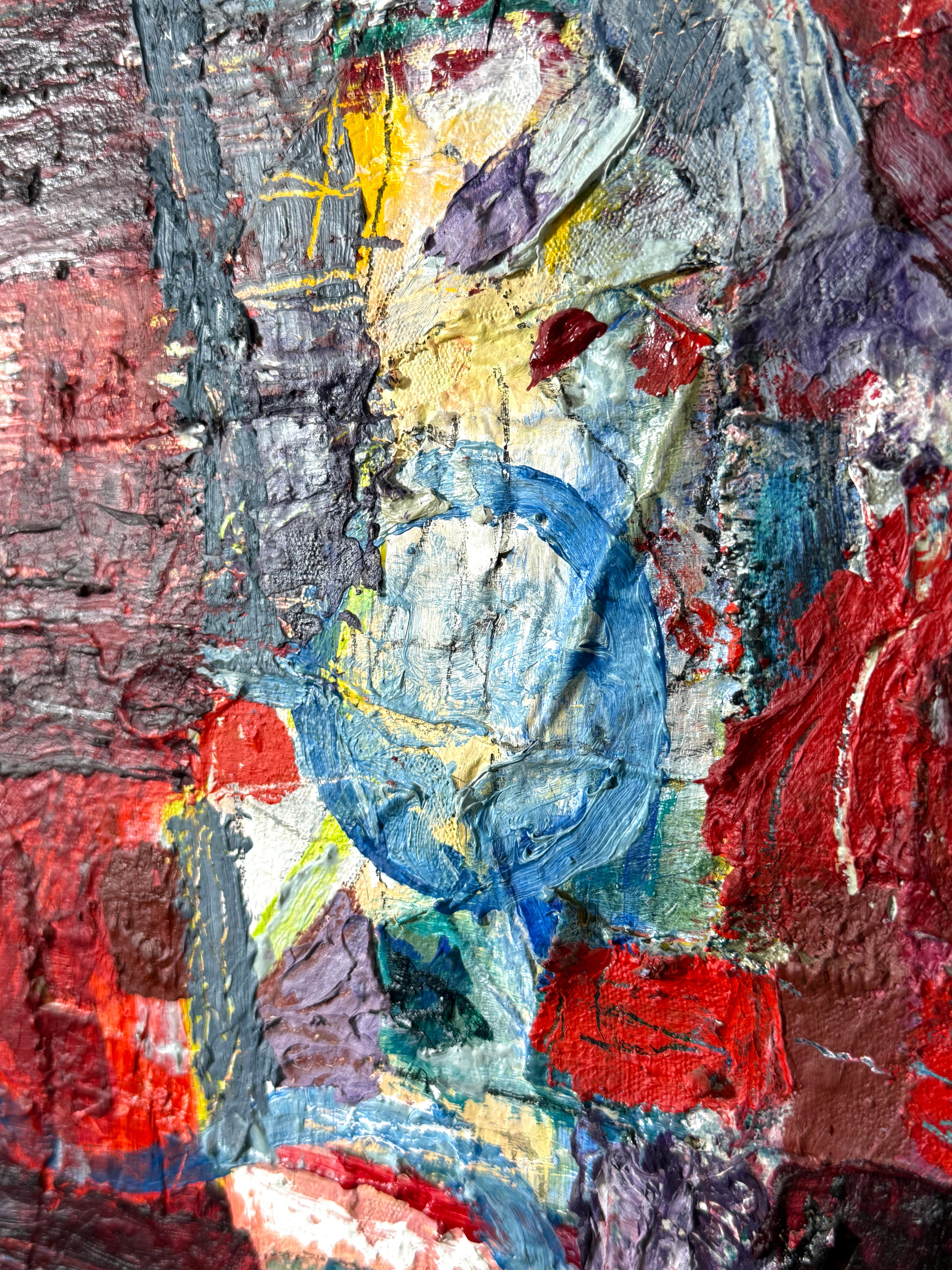 45 x 61 Abstrakte Original Mixed Media Ölgemälde auf Leinwand von Nathan Caplan im Angebot 5