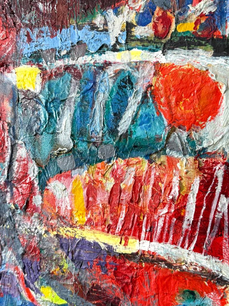 45 x 61 Abstrakte Original Mixed Media Ölgemälde auf Leinwand von Nathan Caplan im Angebot 6