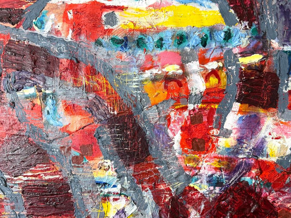 45 x 61 Abstrakte Original Mixed Media Ölgemälde auf Leinwand von Nathan Caplan im Zustand „Gut“ im Angebot in Troy, MI