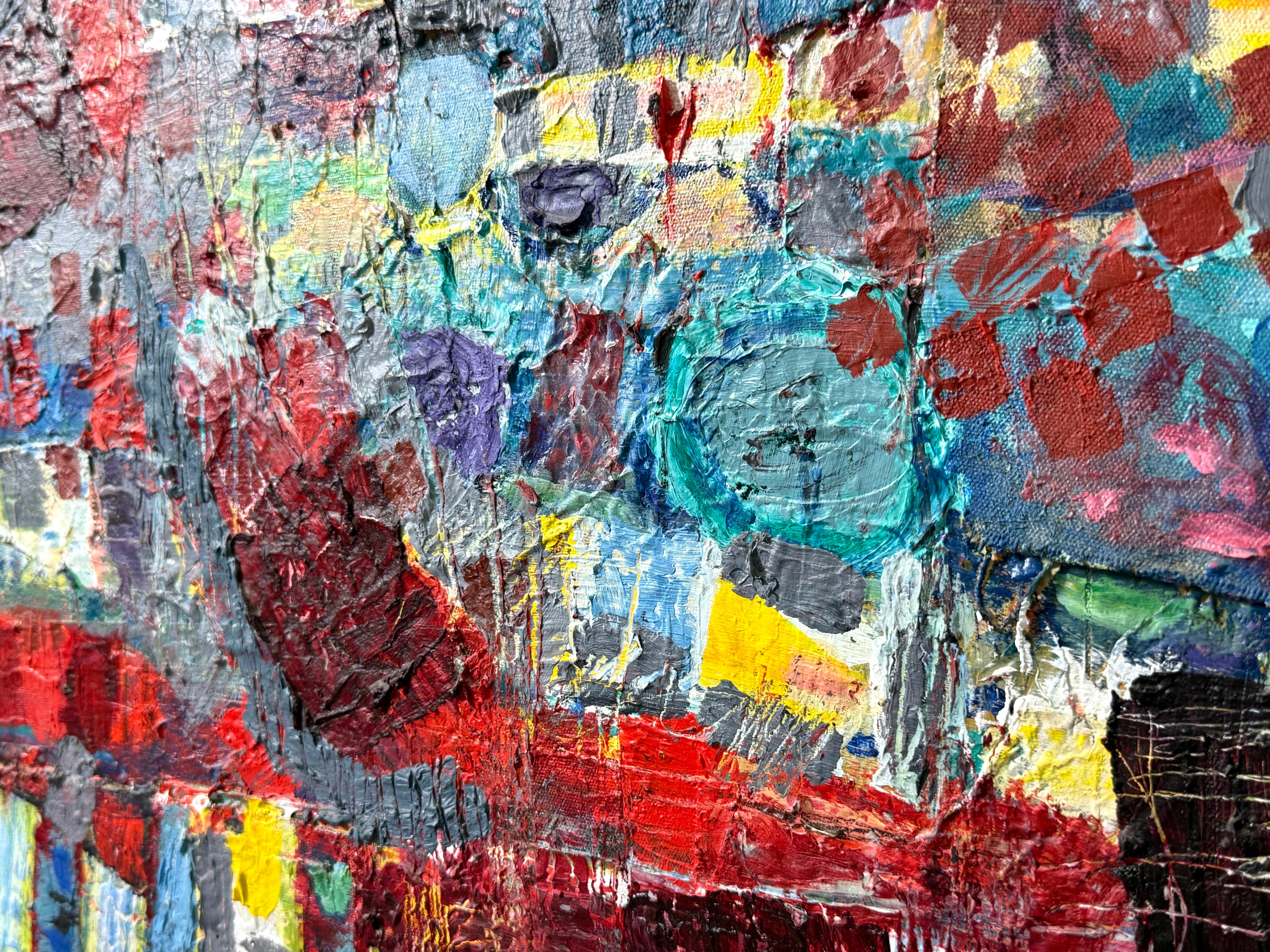 45 x 61 Abstrakte Original Mixed Media Ölgemälde auf Leinwand von Nathan Caplan im Angebot 1